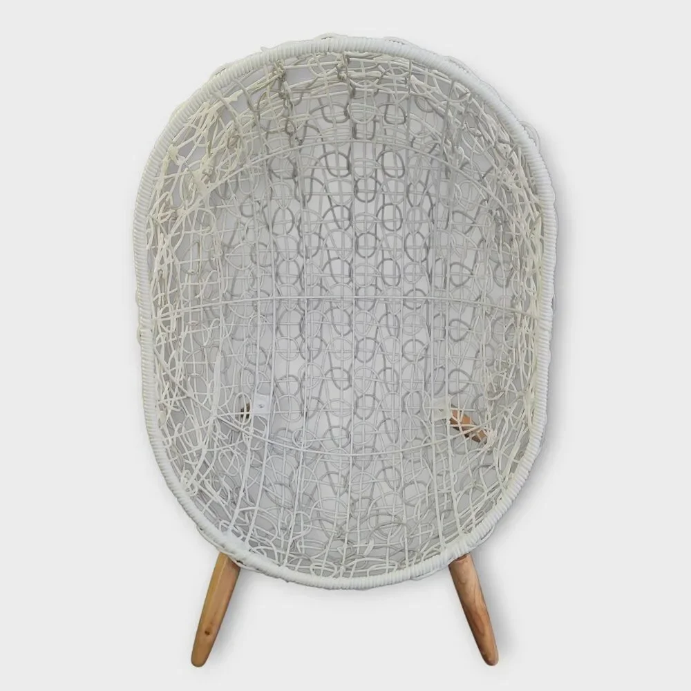 Puppy Pets Small Dogs Rattan Basket Wicker Egg Lounge Chair White Waterproof